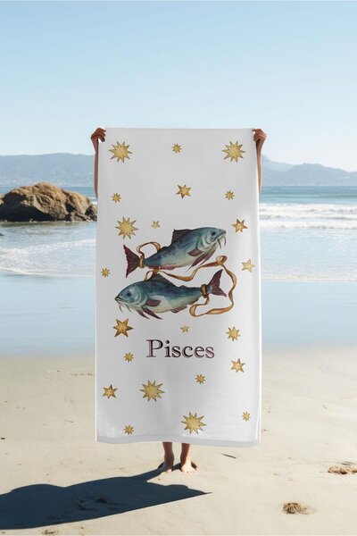 Dolce Mariee Digital Printing Beach Sea Towel Pisces Patterned Peshtamal Hvl0038