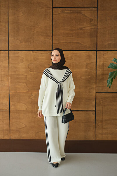 LOCCO Set de eșarfe pentru femei Ecru