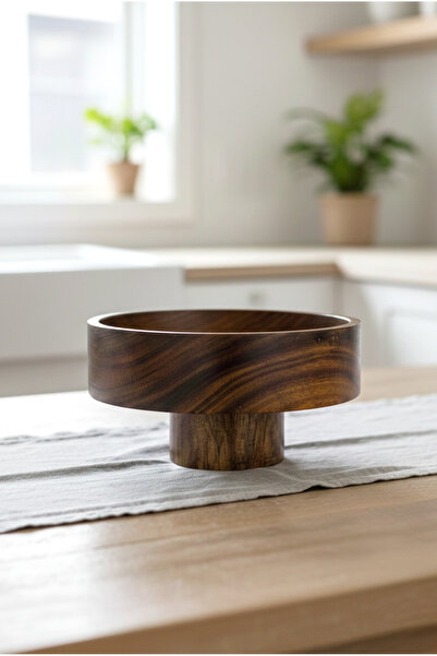 FH finehome وعاء فيان أكاسيا بقاعدة 17 سم