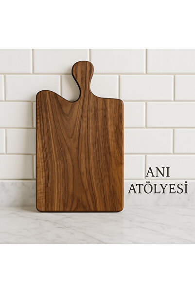Anı_Atölye Large Size Presentation and Cutting Board Made of Natural Wood Wal...