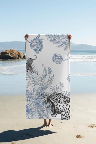 Dolce Mariee Digital Printing Beach Sea Towel Leopard Patterned Peshtamal Hvl...