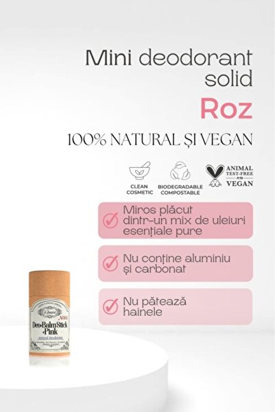 Rosece Mini solid deodorant Pink 100% and 12 ml