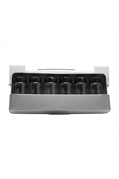 Optim Solution Spice Organizer with 6 Jars, Sliding Drawer, 3M Adhesive, Space-Saving, Transparent