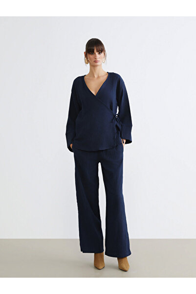 LC Waikiki Plus Size Elastic Waist Muslin Women's Trousers