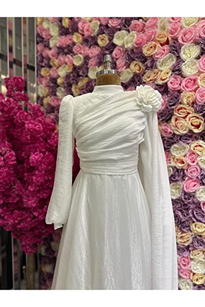 YuSeM Zarif Tasarım Abiye Beyaz