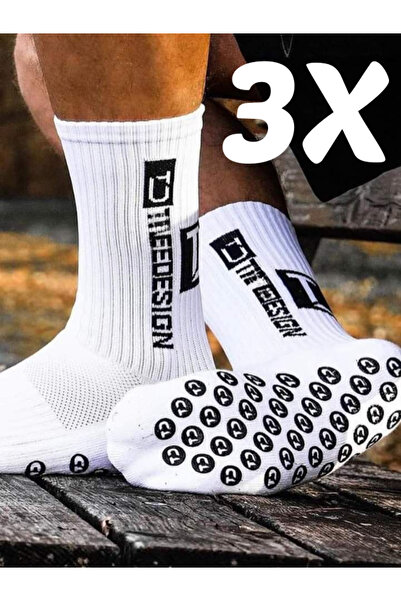 Shuttle Park Ειδική σειρά 3-συσκευασίας Λευκές αντιολισθητικές κάλτσες αθλητικών ποδοσφαιριστών με σχέδιο πετσέτας σιλικόνης άνετες χωρίς ραφές Match Football