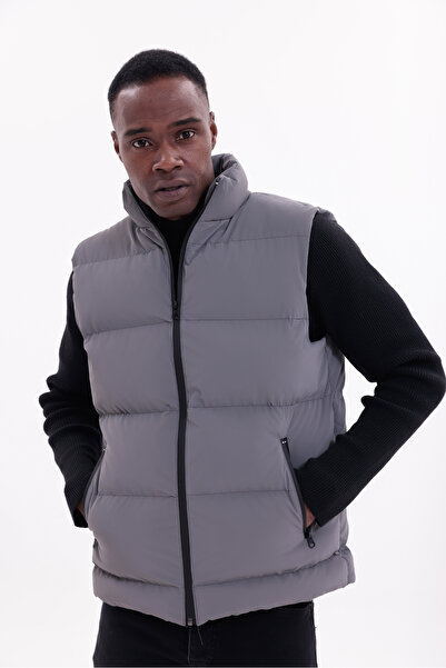 freemen Ανδρικό υφασμάτινο φουσκωτό γιλέκο Nova, ελαφρύ, με επένδυση, με τσέπες με φερμουάρ, αδιάβροχο, άνετο και εφαρμοστό