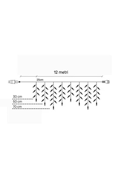 BZRSH Christmas Tree Installation, COOL WHITE, 12 m, 300 LED, 220V