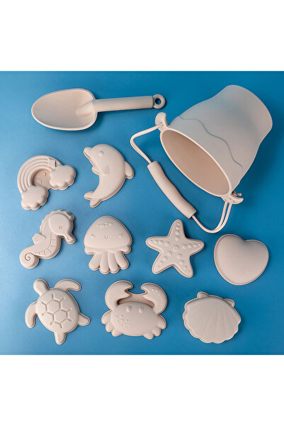 Pitikot Pitikot® Silicone Beach Toy Set – 12 Pieces, Sand Molds and Bucket,