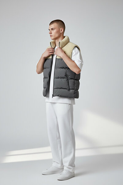 Butik High Quality Slim Fit Vest with Fur on the Top