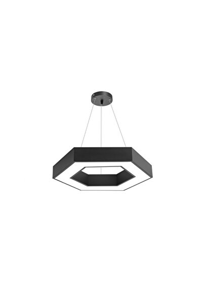 LEDIGANT Plafoniera LED 48W, gol hexagonal, φ60 cm, 6500k, negru