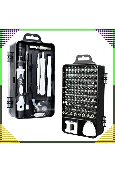 Optim Solution 115-in-1 Precision Screwdriver Set for Small Electronics, Magnetic Tips, Durable Steel, Black
