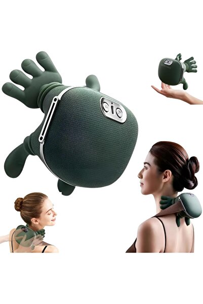BORTONY Neck Massager with Heat - Portable Bionic 4D Wireless Deep Tissue Shiatsu