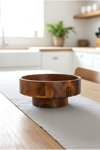 FH finehome وعاء فيان أكاسيا بقاعدة 20 سم