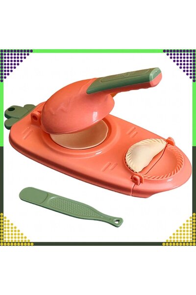 Optim Solution 2-in-1 Dumpling Molder and Sealer Manual Press, Red