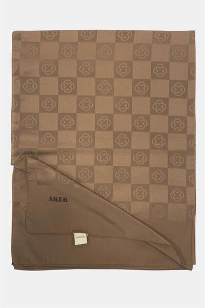 Aker Monogram Shawl - New Checkerboard Pattern - Brown 931