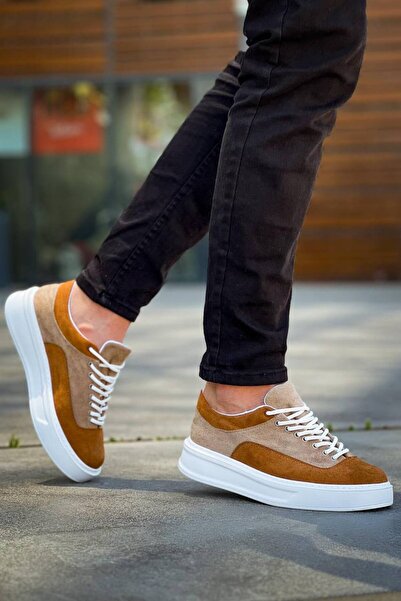 Lucy Shoes Yg-005 Men's Lace-Up Suede Casual Sneakers Sbt - Mink/Tan