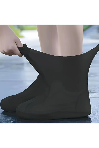 MaffStuff Reusable Waterproof Shoe Covers, Black, Size 38–43