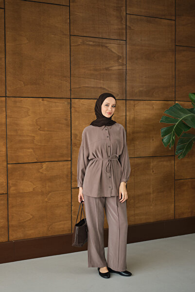 LOCCO Γυναικείο Σετ Μικρού Μεγέθους με Κορδόνια στην Μέση, Διπλό Σετ Βιζόν