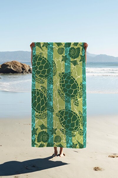 Dolce Mariee Digital Print Beach Sea Towel Turtle Patterned Peshtemal Hvl0114