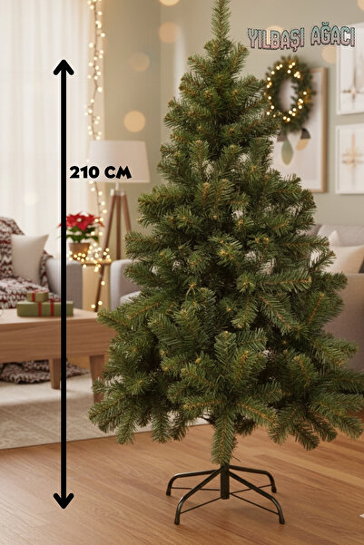 Myend 210 cm Kolay Kurulum Ayaklı Yılbaşı Ağacı, Yeni Yıl İçin Ev & Cafe Tipi...