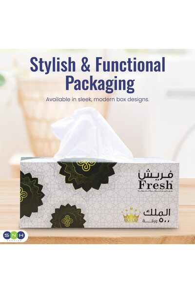 SNH Packing Packing Fresh Facial Tissue (500 x 2) Ply - Pack of 5, Ultra Soft, White