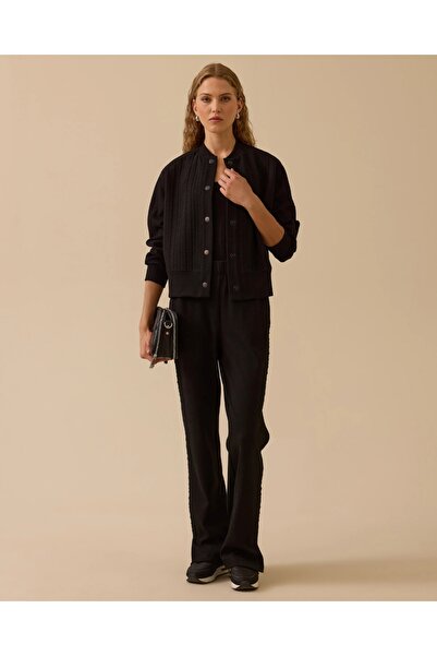 SEÇİL YENİ KADIN yan dokulu yırtmaçlı pantolon 10002521010038