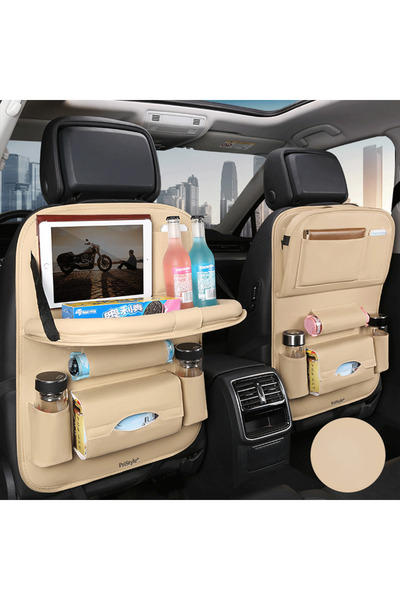 PriStyle Multifunctional Car Seat Back Organizer, Premium Eco-Leather, PriStyle®