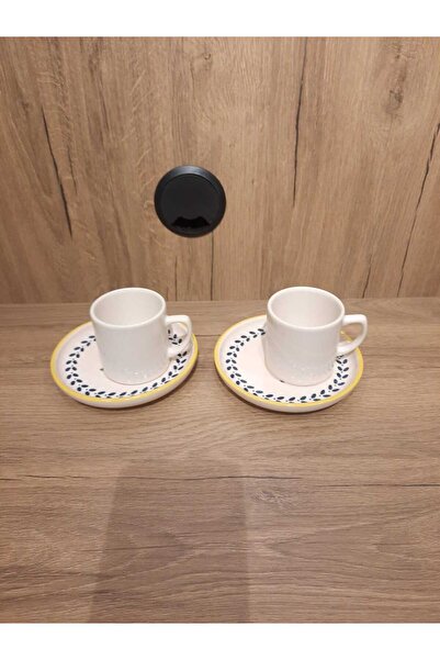 Keramika 2-Person Coffee Cup Set, 4 Pieces with Pattern