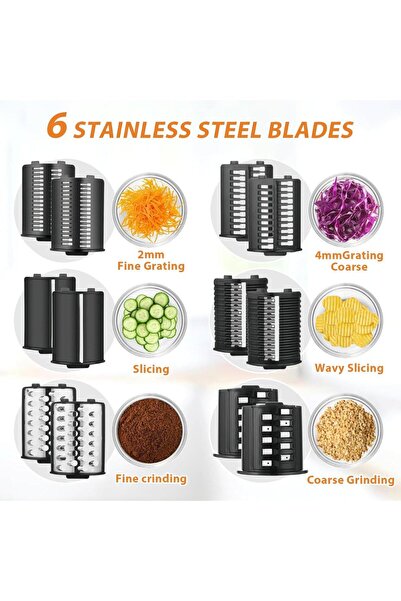 Sonifer Multifunctional 6-in-1 Electric Vegetable Cutter – 500W Food Slicer, Grater & Shredder