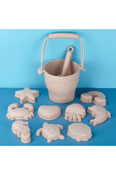 Pitikot Pitikot® Silicone Beach Toy Set – 12 Pieces, Sand Molds and Bucket,