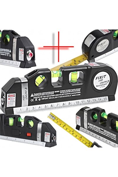 Optim Solution Αλφάδι λέιζερ με ταινία 2,5 m, 3 φιαλίδια ευθυγράμμισης, κόκκι...