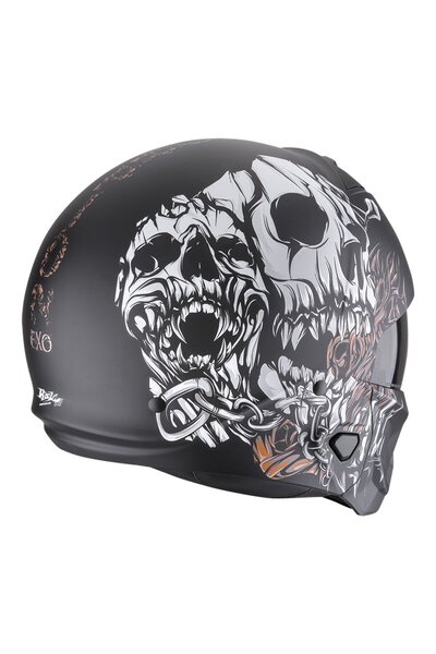 Scorpion EXO COMBAT 2 Genesis Modüler Motosiklet Kaskı Mat Siyah Beyaz Altın