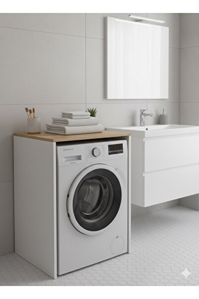 SE Desing SE 2811 Çamaşır-Kurutma Makinası Dolabı Kapaksız Beyaz-Atlantik çam