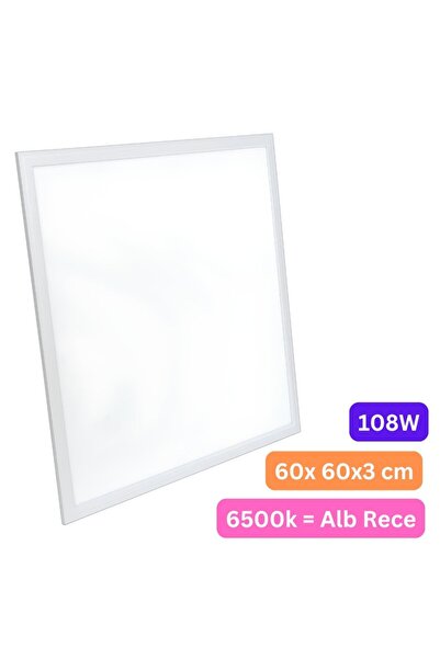 LEDIGANT Panou LED 60x60 cm, 108W, Lumina Rece 6500K, Model Premium, Rama Alba, Ideal pentru Tavan Casetat