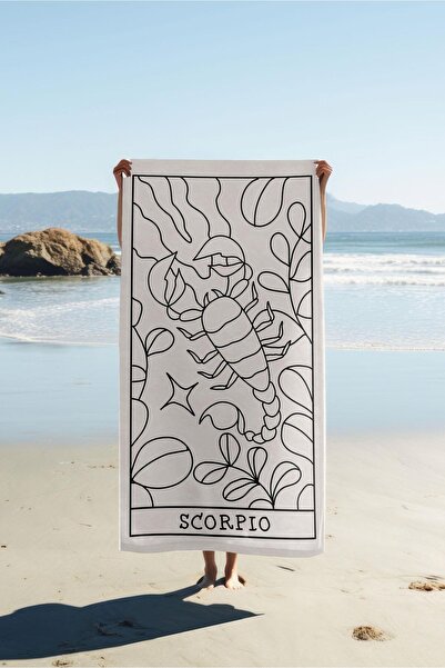 Dolce Mariee Digital Printing Beach Sea Towel Scorpio Patterned Peshtamal Hvl...