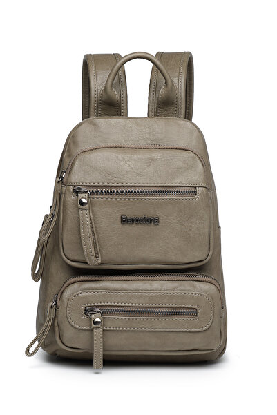 Hüvendo Barcelona Small Size Daily Multi-Pocket Women's Backpack – First Quality Polyurethane Leather Mint