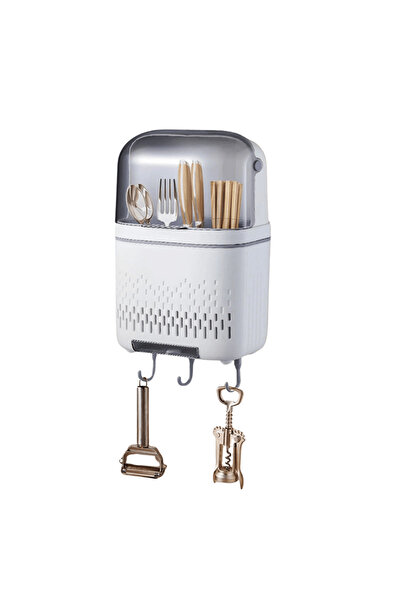 OferteTop Wall Mounted Kitchen Utensil Holder with Hooks and Water Drainage System