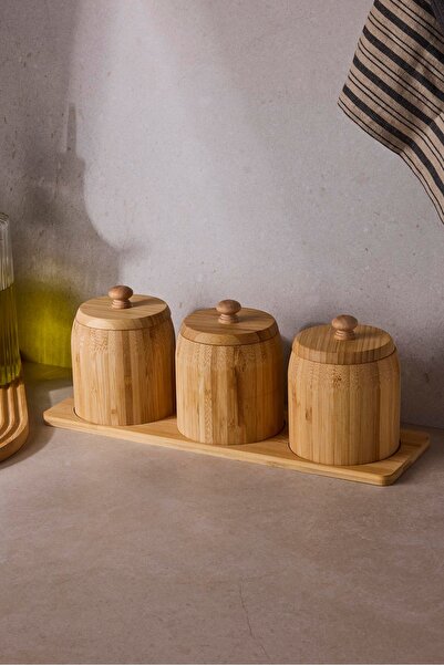 Perotti Pisa 3-Piece Countertop Bamboo Stand Spice Rack Set