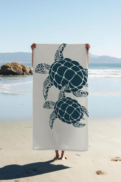 Dolce Mariee Digital Print Beach Sea Towel Turtle Patterned Peshtamal Hvl0128