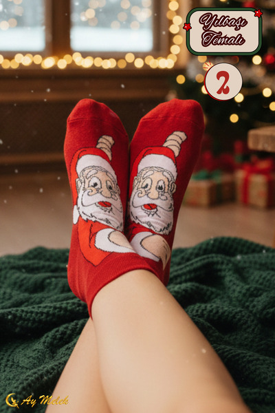 AYMELEK Women's Men's Socks Christmas Gift Patterned Colorful 4-Piece New Year Socks (Perfume Must Be Washed)