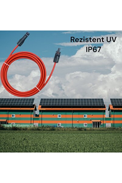 OEM Cablu solar 6mm 1,5KW, ROSU 3M, cu terminatii conectori MC4, utilizat interior exterior IP67