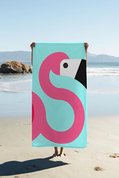 Dolce Mariee منشفة شاطئ بطباعة رقمية بنمط فلامنغو HVL0212