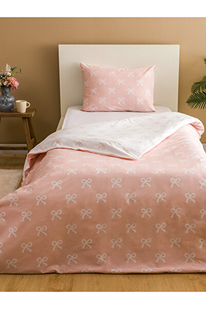 LC Waikiki Single Duvet Cover Set with Pink Bow Patterns from Renkli Mağaza