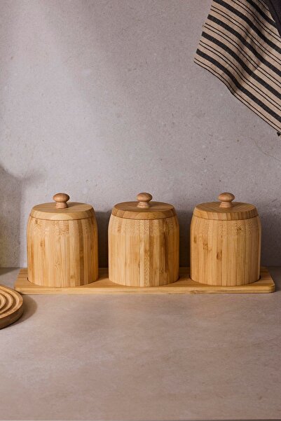 Perotti Pisa 3-Piece Countertop Bamboo Stand Spice Rack Set