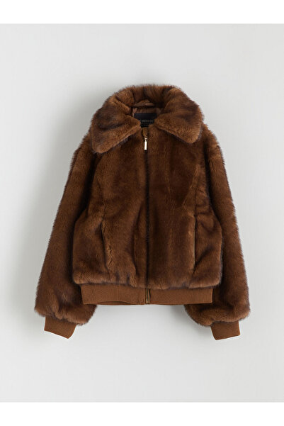 LC Waikiki Kids Brown Girl's Faux Fur Coat
