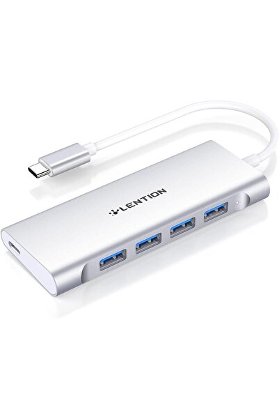 LENTION USB C Hub with 4 USB 3.0 Ports (CB-C31, Silver)