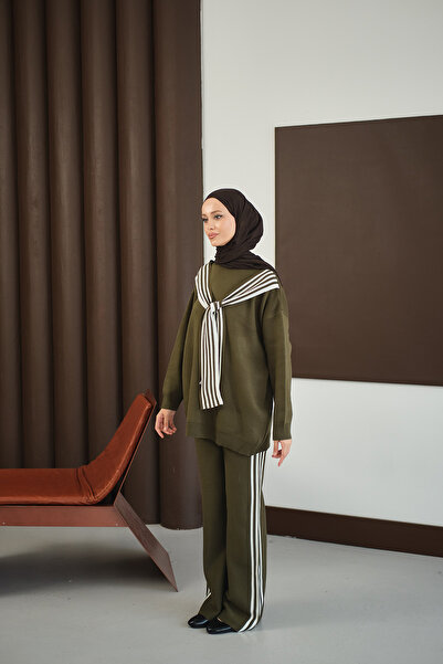 LOCCO Set de eșarfe pentru femei, verde kaki