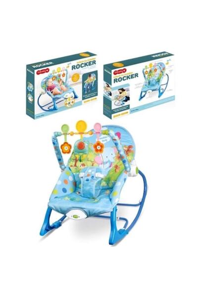 TEA Sports Balansoar si scaun 2 in 1 cu muzica si vibratii pentru leganare bebe 0-18kg albastra
