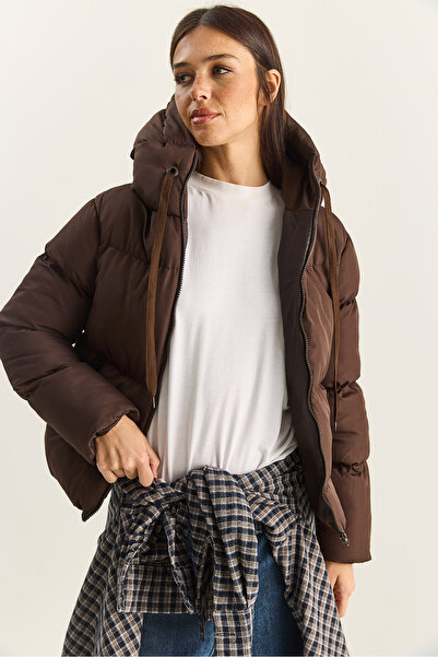 Bianco Lucci Γυναικείο παλτό με κουκούλα